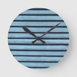Reloj de pared redondo (medio) de "líneas azules"