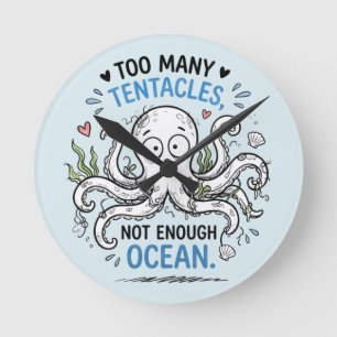 Reloj de pared redondo Ocean Lover con demasiados 