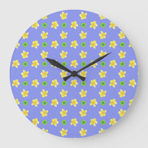 Reloj de pared redondo: Primaveras sobre azul viol