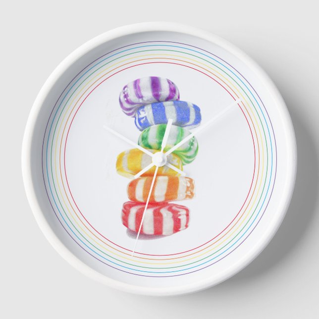 Reloj de Pared Redondo RAINBOW CANDY (Anverso)