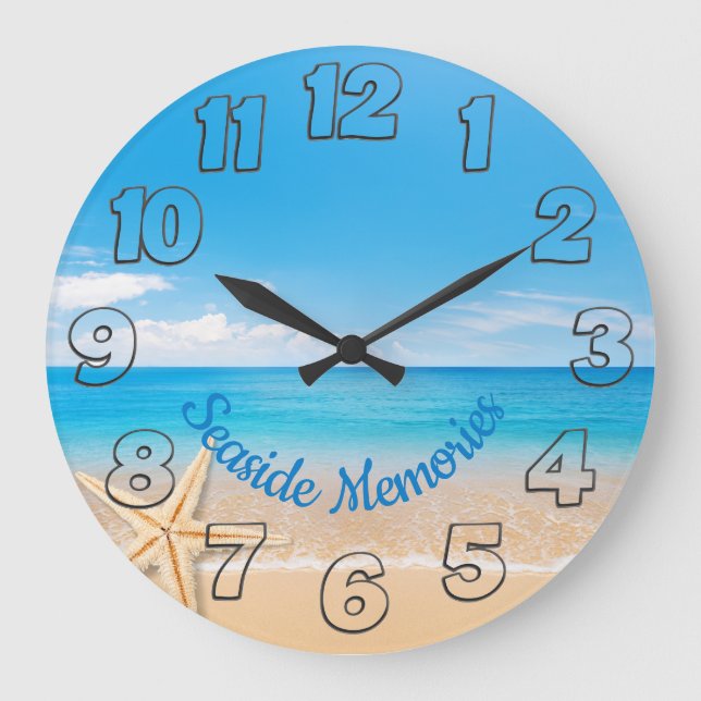 Reloj de pared redondo Recuerdos de la costa (Anverso)