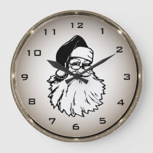 Reloj de pared redondo retro de Papá Noel