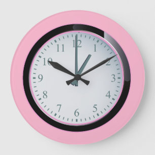 Reloj de pared redondo rosa acrílico contemporáneo