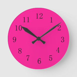 Reloj de pared redondo rosa profundo (medio)