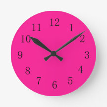 Reloj de pared redondo rosado profundo (medio)