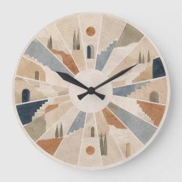 Reloj de pared redondo Sunlit Terraces Mediterráne