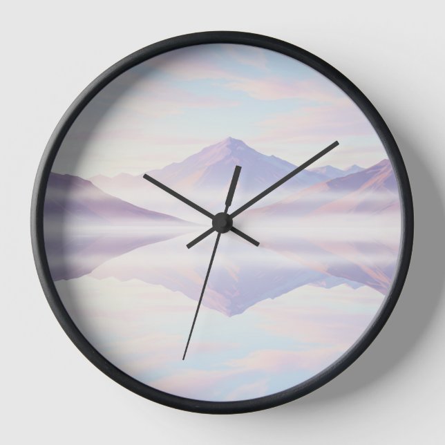 Reloj de pared reflectante del lago - Diseño de la (Anverso)
