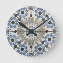 Reloj de Pared - Réplica Gris Azul Diseñador Flora