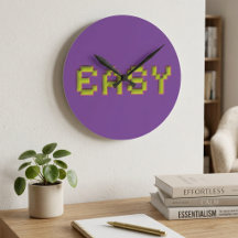 Reloj de Pared Retro 8-Bit EASY - Ciberp rosa y mo