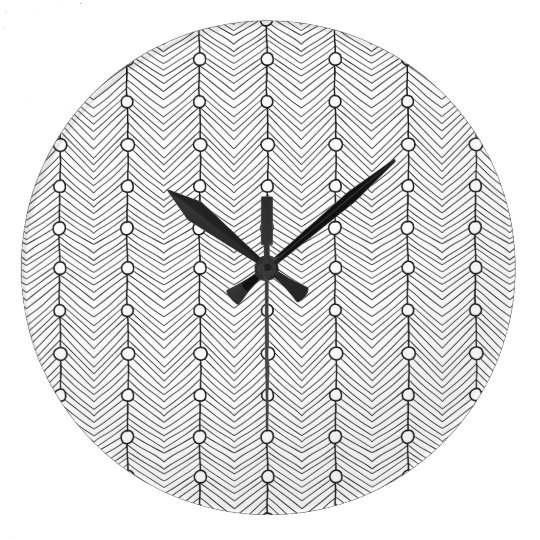Reloj de pared retro abstracto negro y blanco del