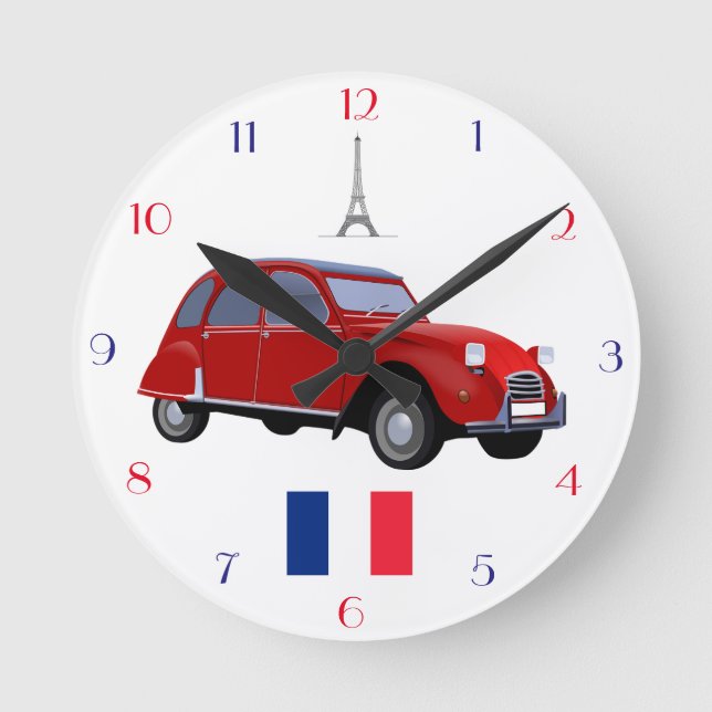 Reloj de pared retro de Citroen 2CV (Anverso)