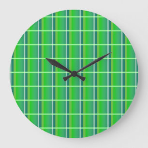 Reloj de pared retro de cuadros verdes