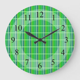 Reloj de pared retro de cuadros verdes