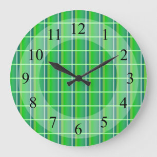 Reloj de pared retro de cuadros verdes