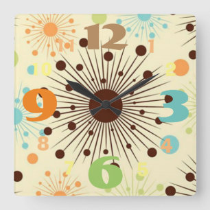 Reloj de pared retro fresco del diseño de los añ