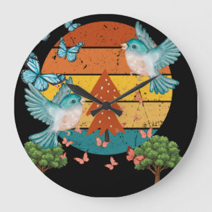 Reloj de pared retro lindo Arte vintage colorido