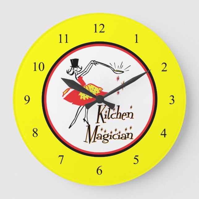Reloj de pared retro mago de la cocina (Anverso)
