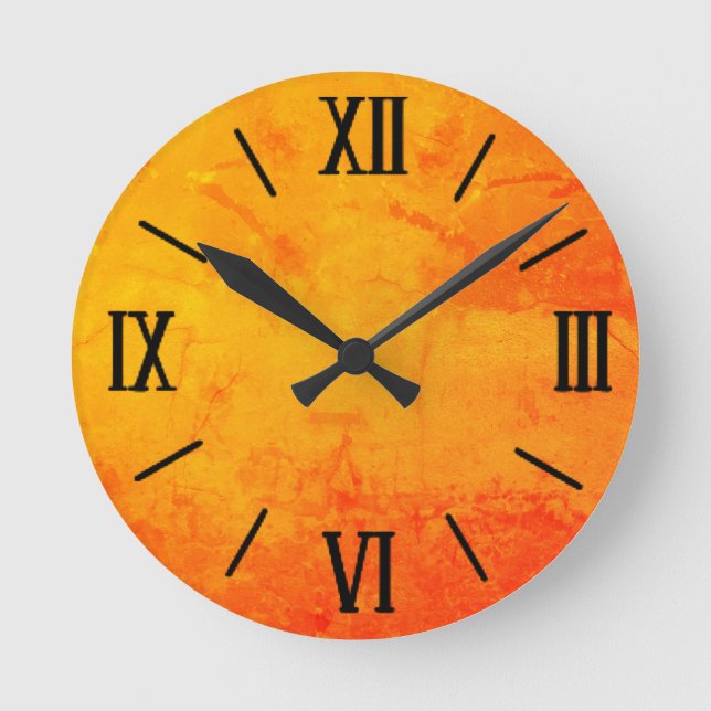 Reloj de pared retro naranja (Anverso)