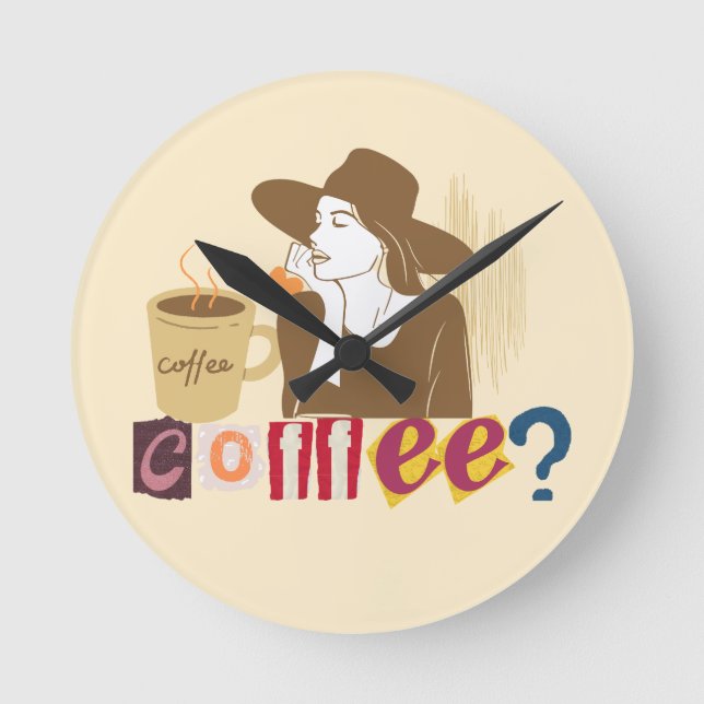 Reloj de pared retro para amantes del café (Anverso)
