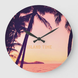 Reloj de pared retro-tropical - Hora de la isla
