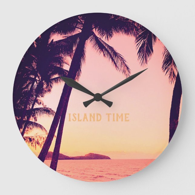 Reloj de pared retro-tropical - Hora de la isla (Anverso)