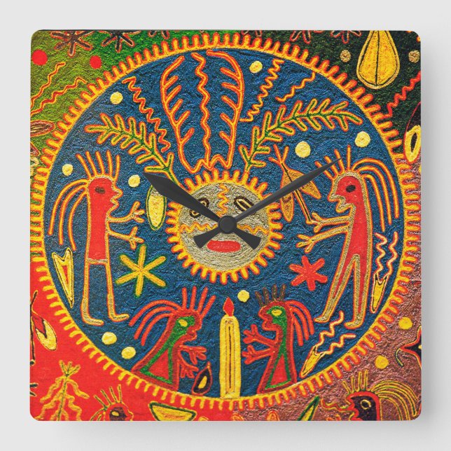 Reloj de pared ritual del tribal suroeste Huichol  (Anverso)
