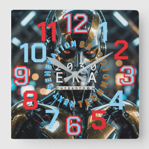 Reloj de pared Robot de IA 2030 de ChiRadioLLC™