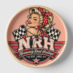 Reloj de pared Rockabilly Pin-Up Americano vinta