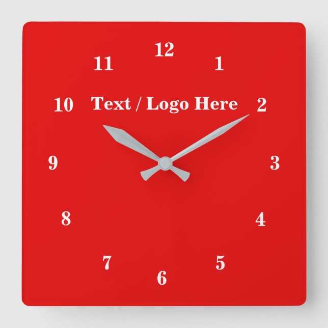 Reloj de pared roja con texto Personalizado Elija  (Anverso)