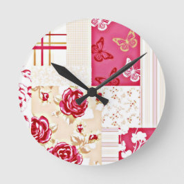 Reloj de pared roja de rubí dulce del país