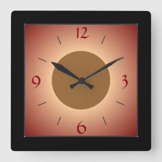 Reloj de pared rojo/amarillo/tan iluminado