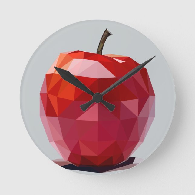 Reloj de pared rojo de la cocina de Apple (Anverso)