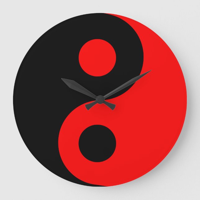 Reloj de pared rojo de Yin Yang (Anverso)