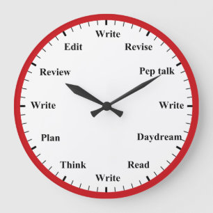 Reloj de pared rojo divertido para escritores - Re