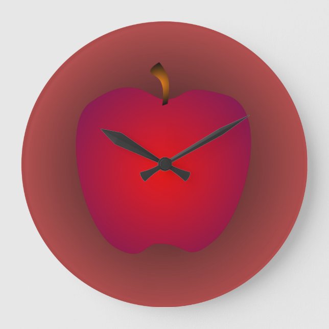 Reloj de pared rojo grande de Apple (Anverso)