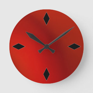 reloj de pared rojo moderno retro liso del satén