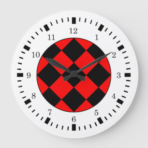 Reloj de pared rojo negro del tema de las Carreras