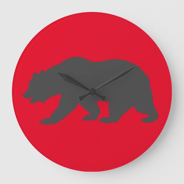 Reloj de pared ROJO OSO GRIZADO (Anverso)
