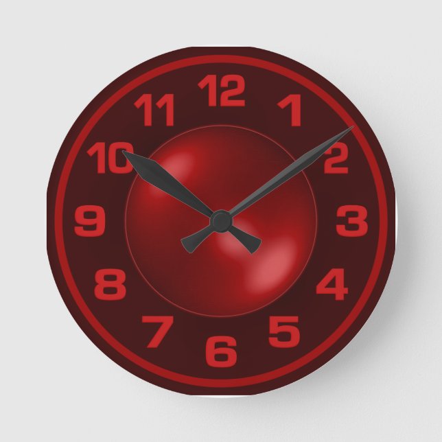 Reloj de pared rojo quemado (Anverso)