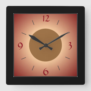 Reloj de pared rojo/tan/amarillo iluminado