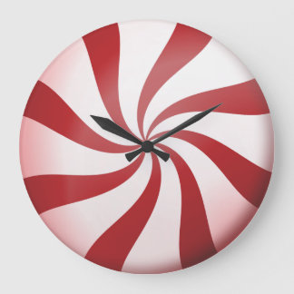 Reloj de pared rojo y blanco del caramelo de
