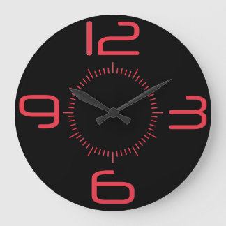 Reloj de pared rojo y negro