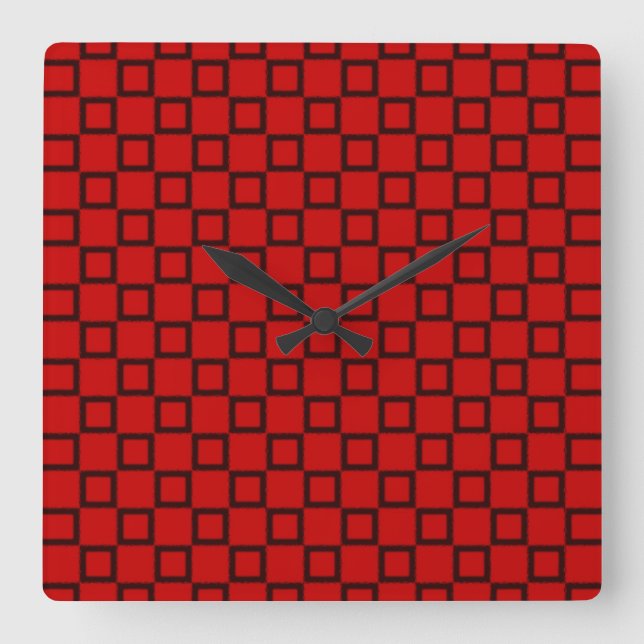 Reloj de pared rojo y negro clásico (Anverso)