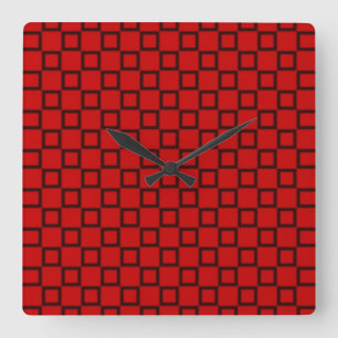 Reloj de pared rojo y negro clásico
