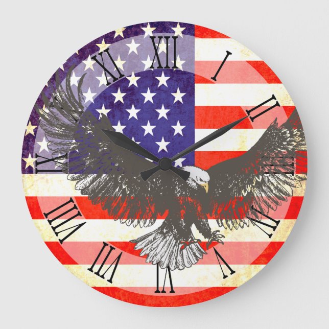 Reloj de pared romana de águila estadounidense pat (Anverso)