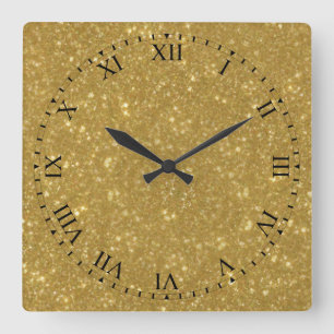 Reloj de pared romano de oro con problemas antiguo