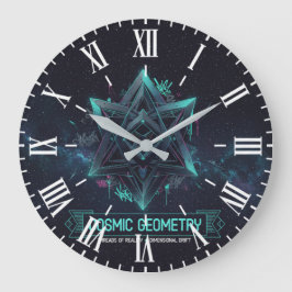 Reloj de pared romano espacial de geometría cósmic