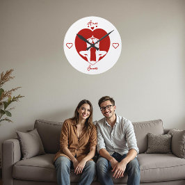 Reloj de pared romántico de yoga personalizado