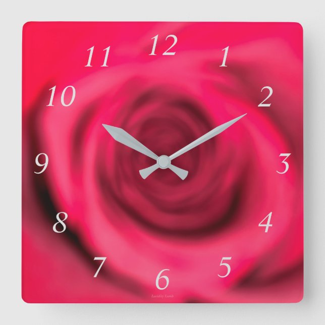 Reloj de pared Rosa borroso (Anverso)