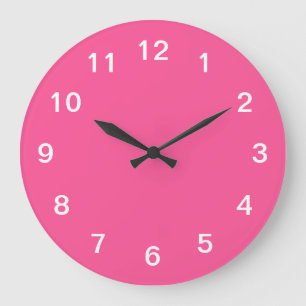 Reloj de pared rosa caliente minimalista elegante